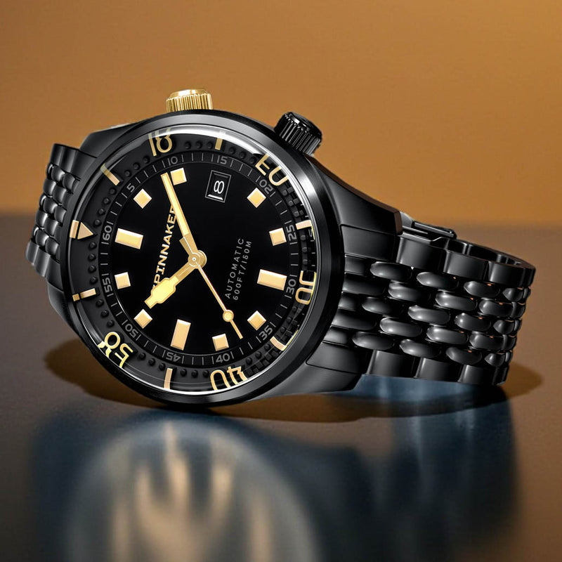 Spinnaker "Black and Gold" Bradner Automatic Noir Radiance #SP-5062-44
