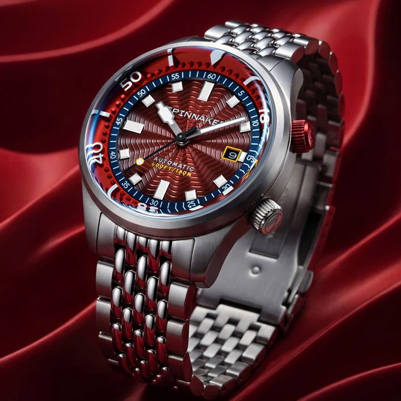 Spinnaker Bradner Automatic Dive Watch Burgundy Surge #SP-5062-BB