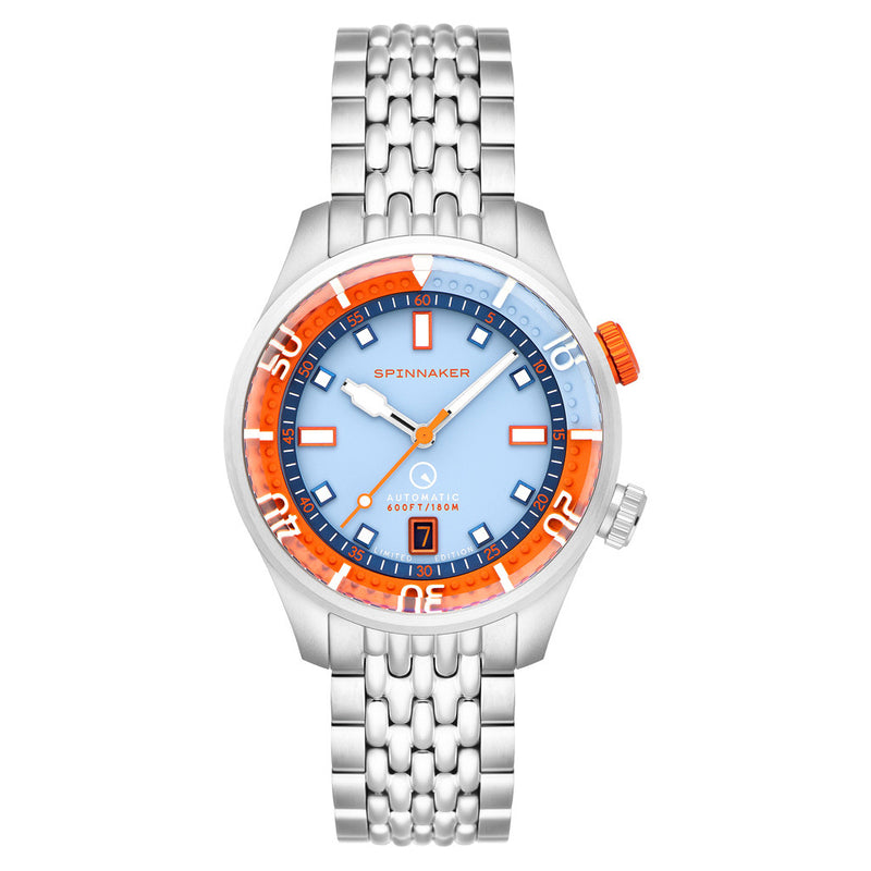Spinnaker x Islander Bradner Limited Edition Compressor Style Watch with Blue and Orange Dial #SP-5062-LIW11