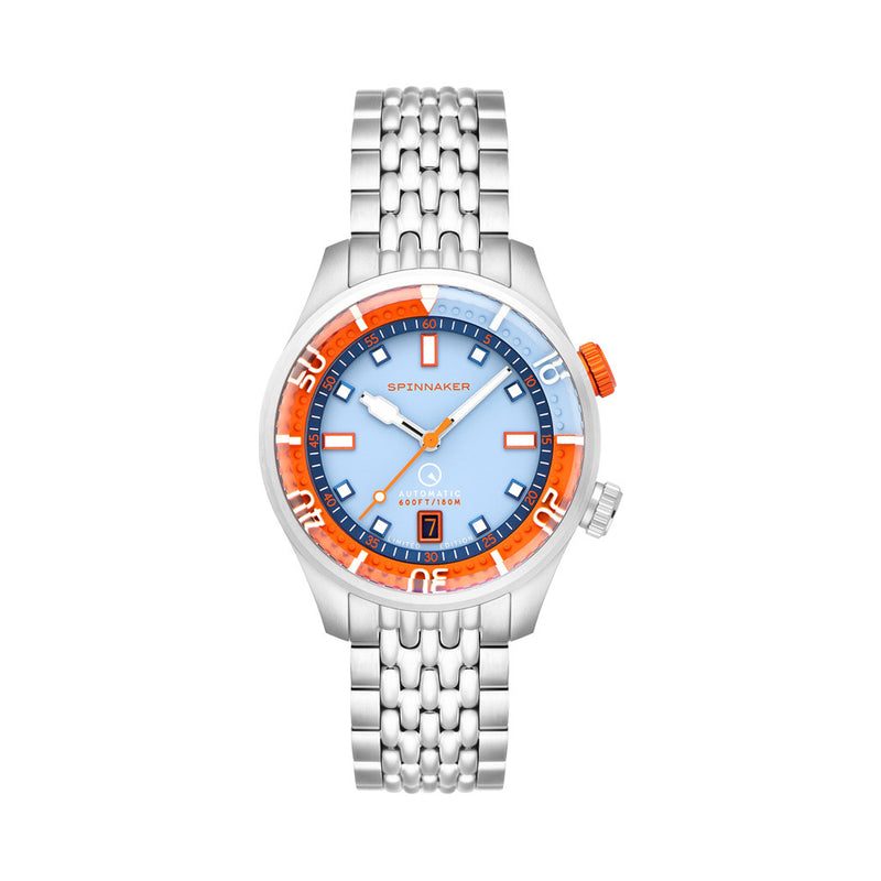 Spinnaker x Islander Bradner Limited Edition Compressor Style Watch with Blue and Orange Dial #SP-5062-LIW11