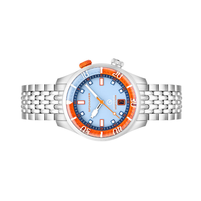 Spinnaker x Islander Bradner Limited Edition Compressor Style Watch with Blue and Orange Dial #SP-5062-LIW11