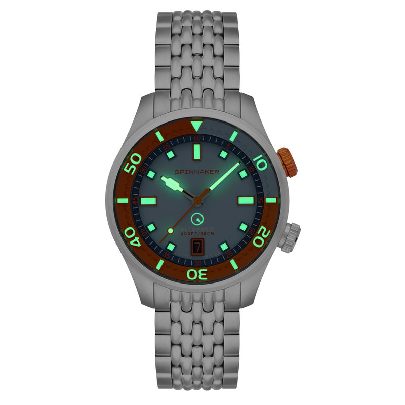 Spinnaker x Islander Bradner Limited Edition Compressor Style Watch with Blue and Orange Dial #SP-5062-LIW11