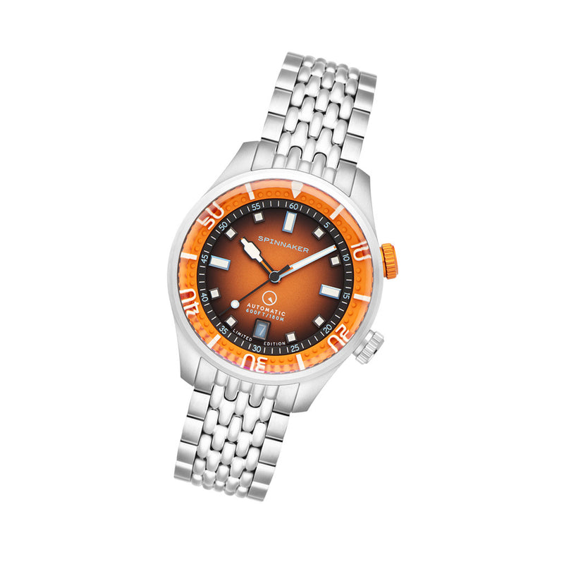 Spinnaker x Islander Bradner Limited Edition Compressor Style Watch with Burnt Orange Dial #SP-5062-LIW22