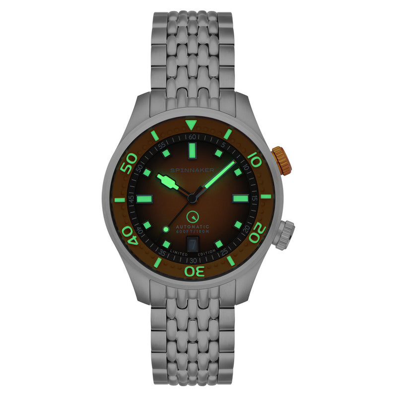 Spinnaker x Islander Bradner Limited Edition Compressor Style Watch with Burnt Orange Dial #SP-5062-LIW22