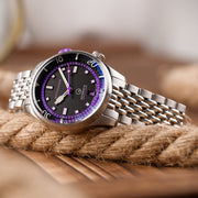 Spinnaker x Islander Bradner Limited Edition Compressor Style Watch with Black and Purple Dial #SP-5062-LIW33