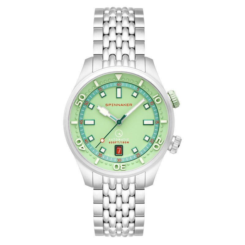 Spinnaker x Islander Bradner Limited Edition Compressor Style Watch with Mint Green Dial #SP-5062-LIW44