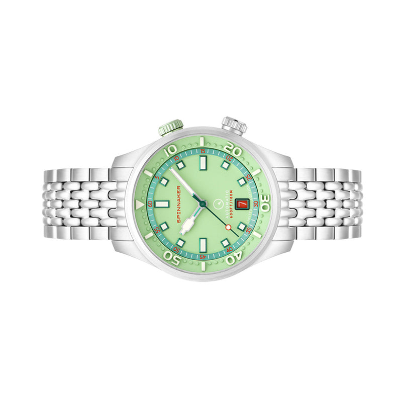 Spinnaker x Islander Bradner Limited Edition Compressor Style Watch with Mint Green Dial #SP-5062-LIW44