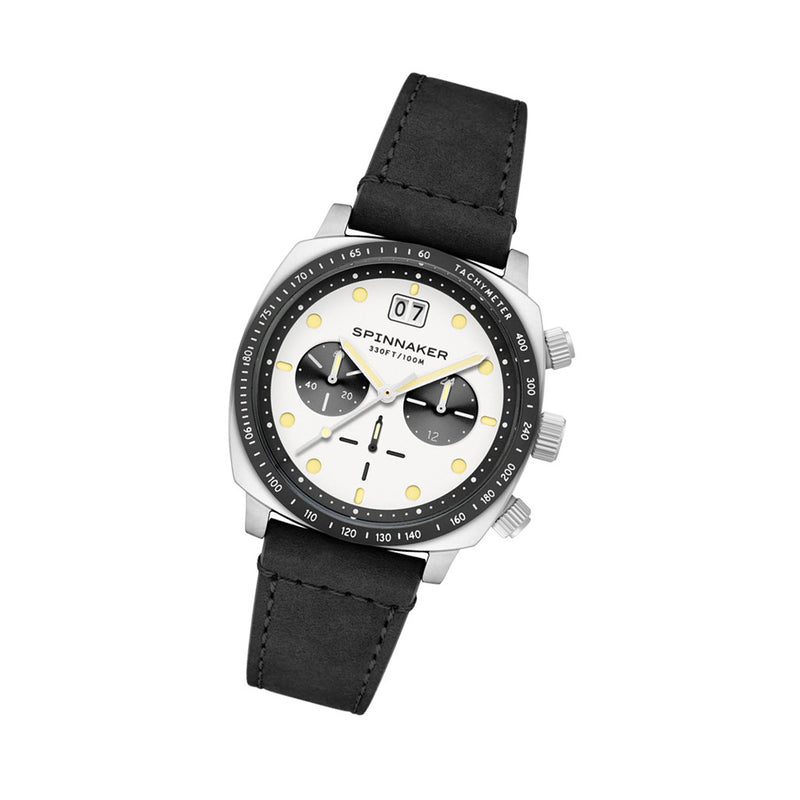Spinnaker Hull Chronograph with Panda White Dial #SP-5068-07