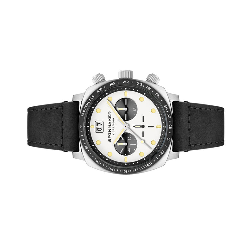 Spinnaker Hull Chronograph with Panda White Dial #SP-5068-07