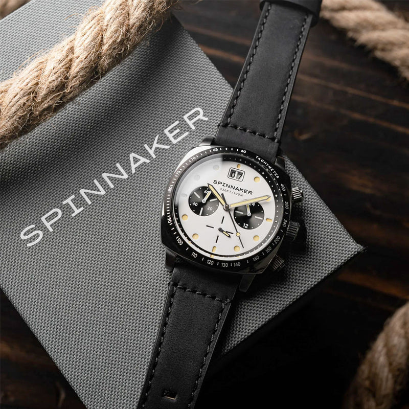 Spinnaker Hull Chronograph with Panda White Dial #SP-5068-07