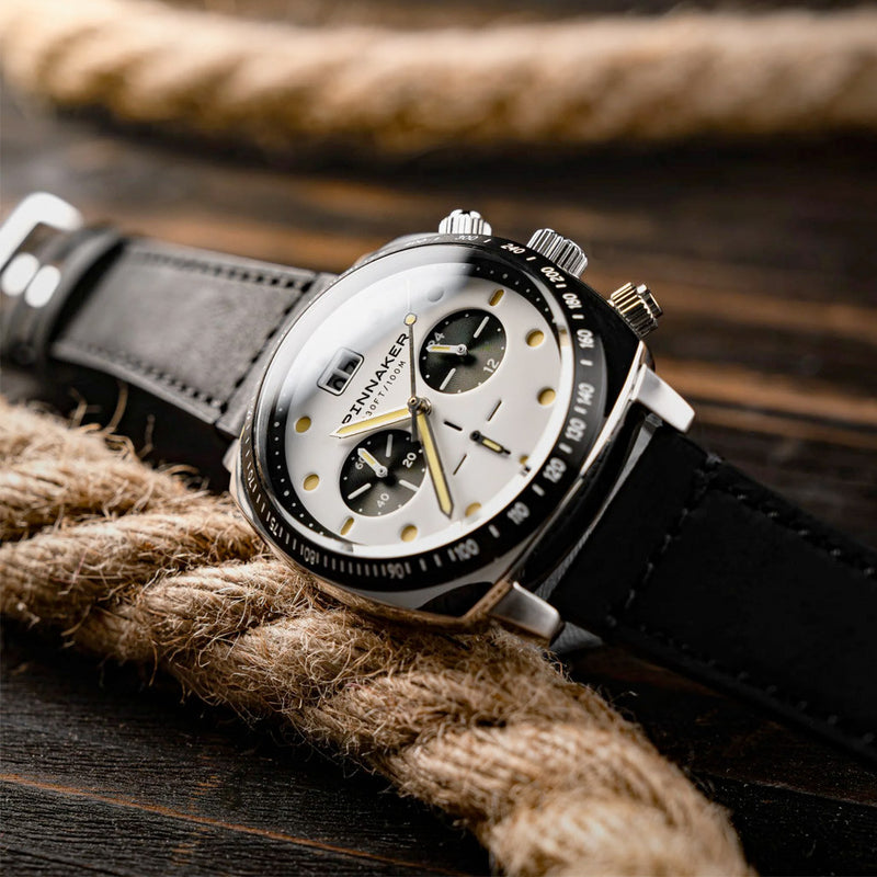 Spinnaker Hull Chronograph with Panda White Dial #SP-5068-07