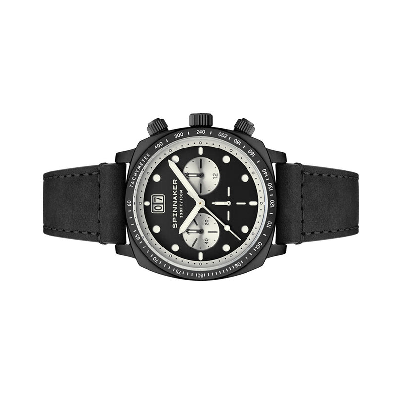 Spinnaker Hull Chronograph in Black Case and Black Dial #SP-5068-08