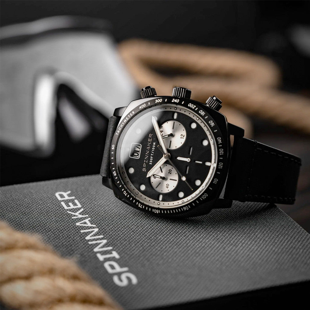 Spinnaker Hull Chronograph in Black Case and Black Dial #SP-5068