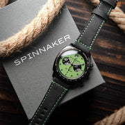 Spinnaker Hull Chronograph in Black Case and Putting Green Dial #SP-5068-0A