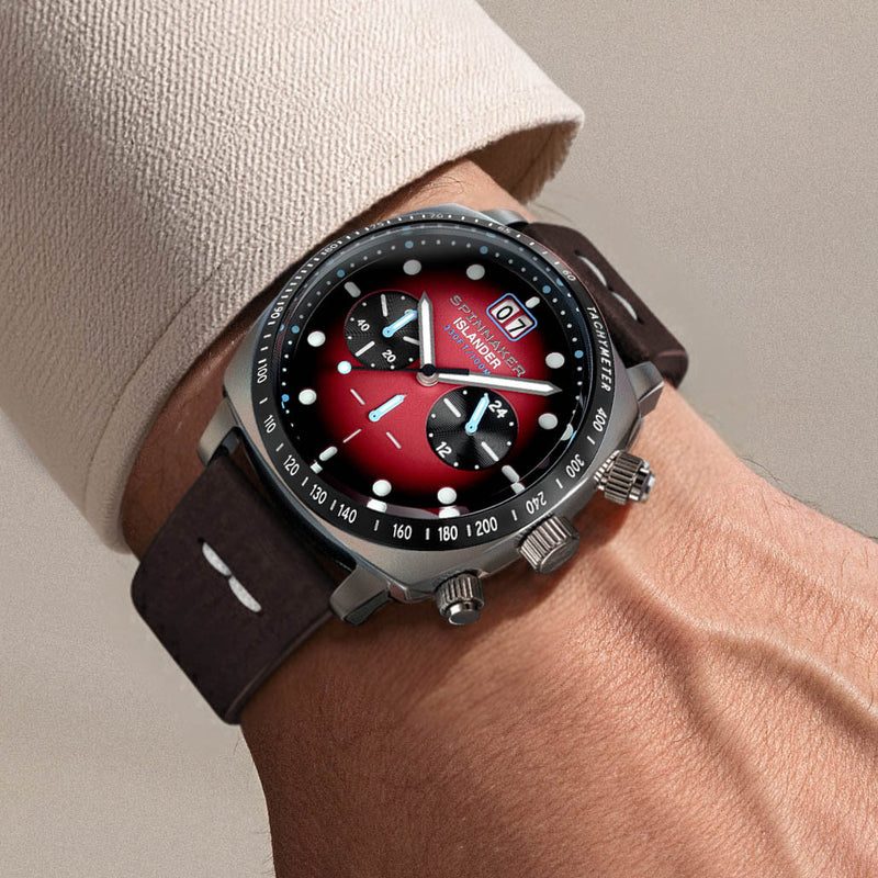 Spinnaker x Islander LE Hull Chronograph with Fume Maroon Dial #SP-5068-LIW0B
