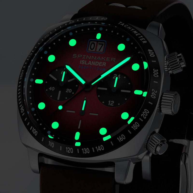 Spinnaker x Islander LE Hull Chronograph with Fume Maroon Dial #SP-5068-LIW0B