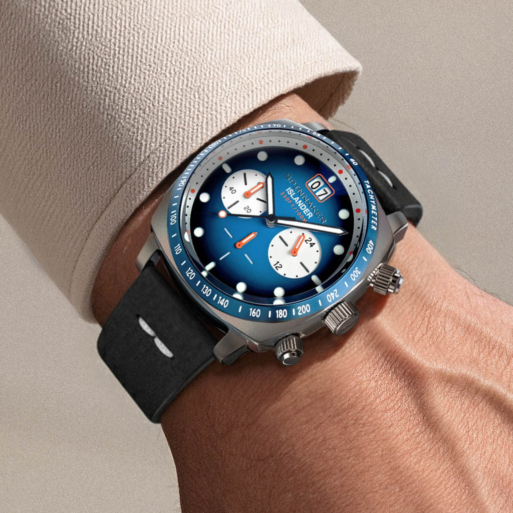 Spinnaker x Islander LE Hull Chronograph with Ocean Blue Dial #SP
