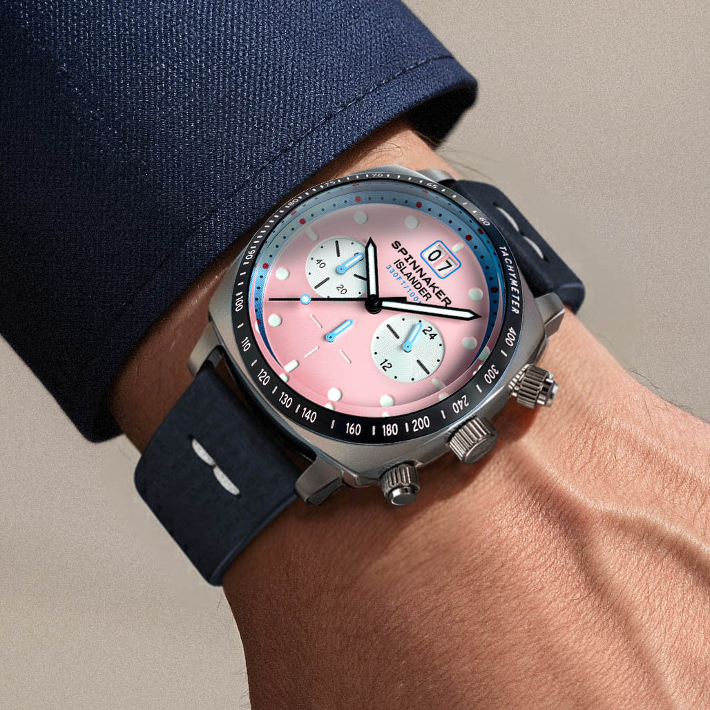 Spinnaker x Islander LE Hull Chronograph with Miami Pink Dial #SP