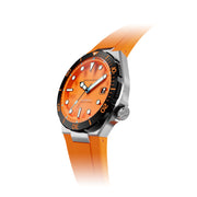 Spinnaker Hi-Beat Boettger Dive Watch with Coral Orange Dial #SP-5083-AA crown