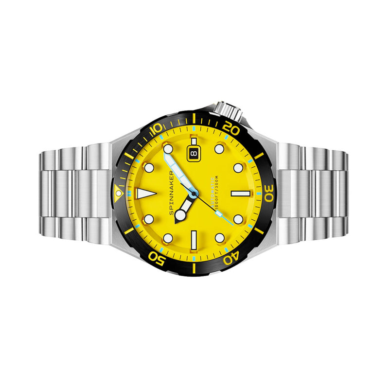 Spinnaker Hi-Beat Boettger Dive Watch with Lemon Yellow Dial #SP-5083-BB side
