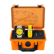 Spinnaker Hi-Beat Boettger Dive Watch with Lemon Yellow Dial #SP-5083-BB package