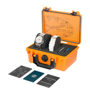 Spinnaker Hi-Beat Boettger Dive Watch with Blizzard White Dial #SP-5083-CC package