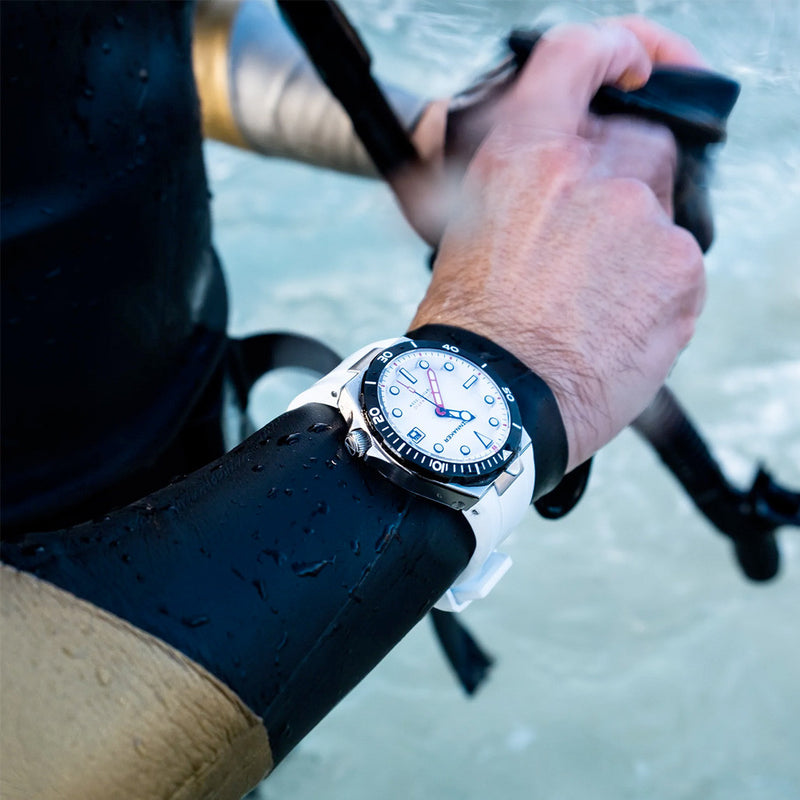 Spinnaker Hi-Beat Boettger Dive Watch with Blizzard White Dial #SP-5083-CC lifestyle