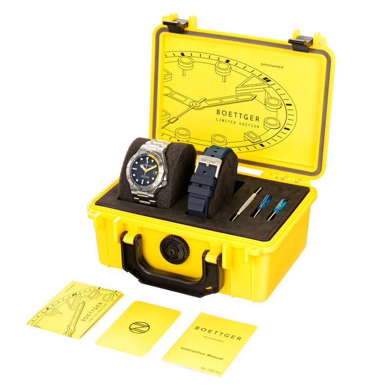 Spinnaker Hi-Beat Boettger Dive Watch with Midnight Navy Dial #SP-5083-DD open box