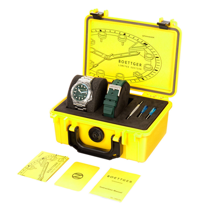 Spinnaker Hi-Beat Boettger Dive Watch with Forest Shadow Dial #SP-5083-EE open box