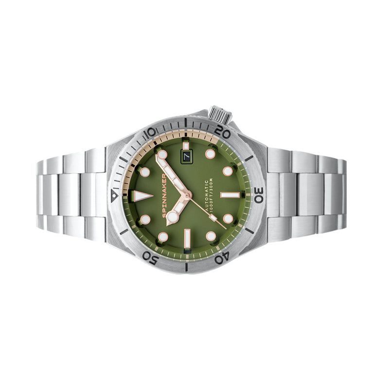 Spinnaker Hi-Beat Boettger Dive Watch with Dark Olive Dial #SP-5083-FF side