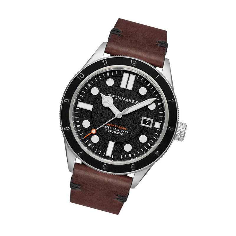 Spinnaker Cahill 300 Carbon Automatic Watch with Black Dial #SP-5096-01 tilt