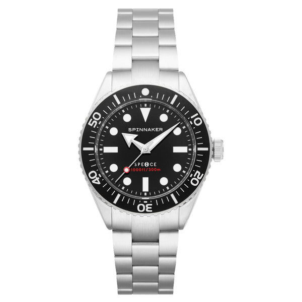 Spinnaker Spence 300 Automatic "Thin" Dive Watch with Pitch Black Dial #SP-5097-11 zoom