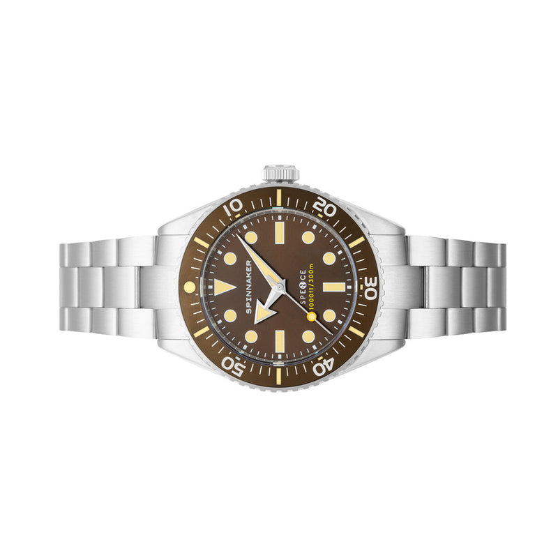 Spinnaker Spence 300 Automatic "Thin" Dive Watch with Hickory Brown Dial #SP-5097-33