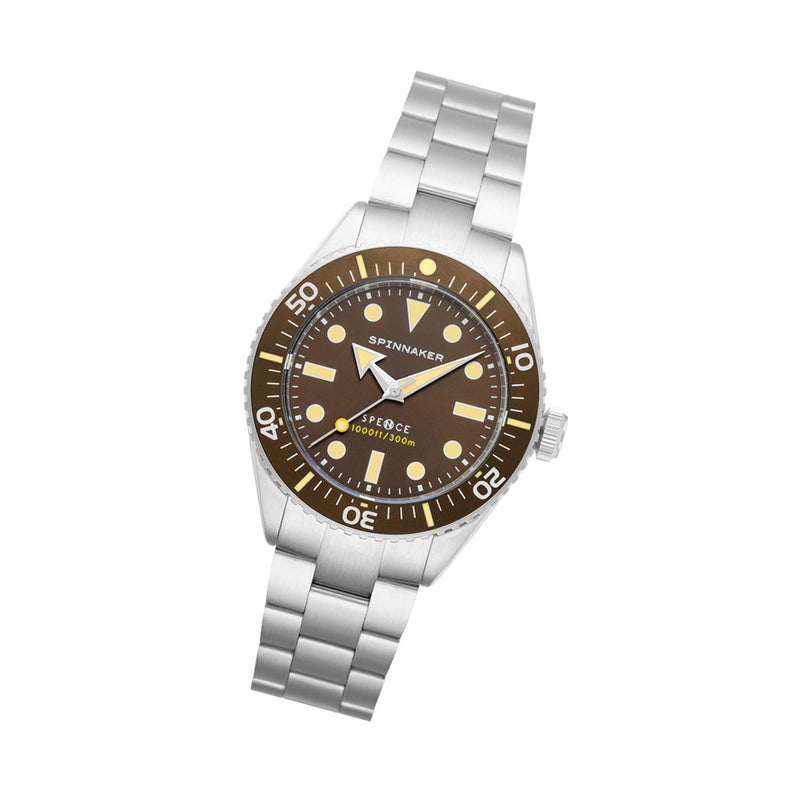 Spinnaker Spence 300 Automatic "Thin" Dive Watch with Hickory Brown Dial #SP-5097-33