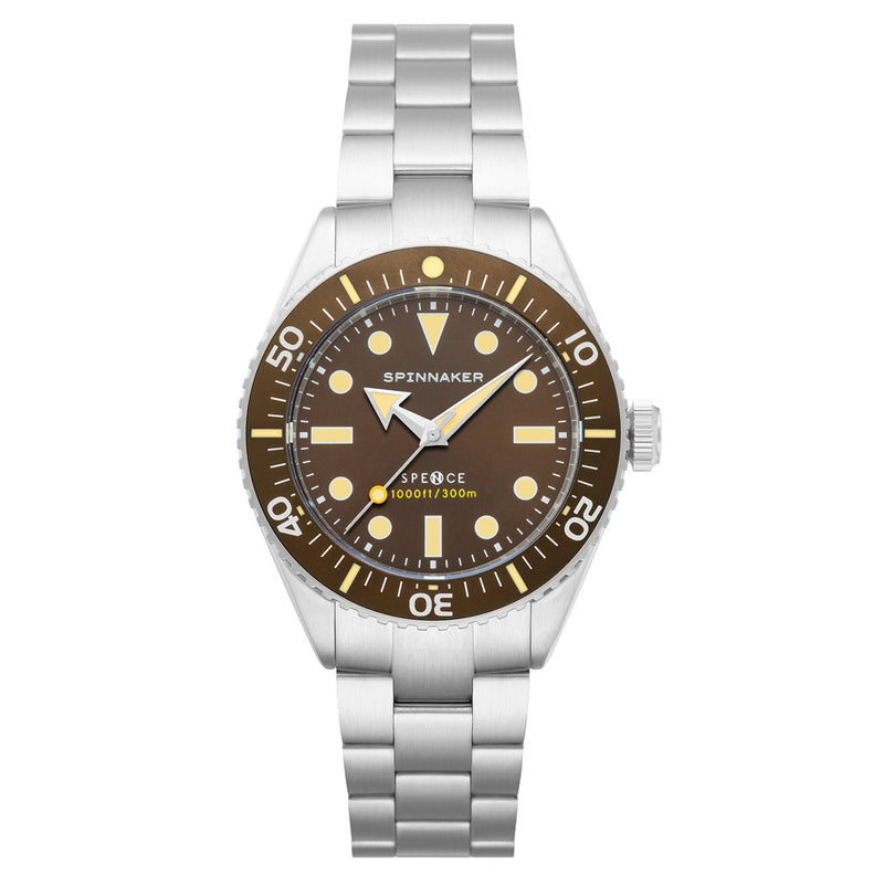 Spinnaker Spence 300 Automatic "Thin" Dive Watch with Hickory Brown Dial #SP-5097-33