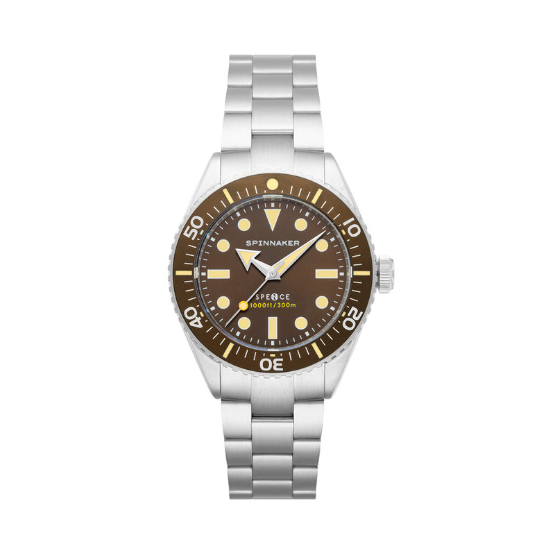 Spinnaker Spence 300 Automatic "Thin" Dive Watch with Hickory Brown Dial #SP-5097-33