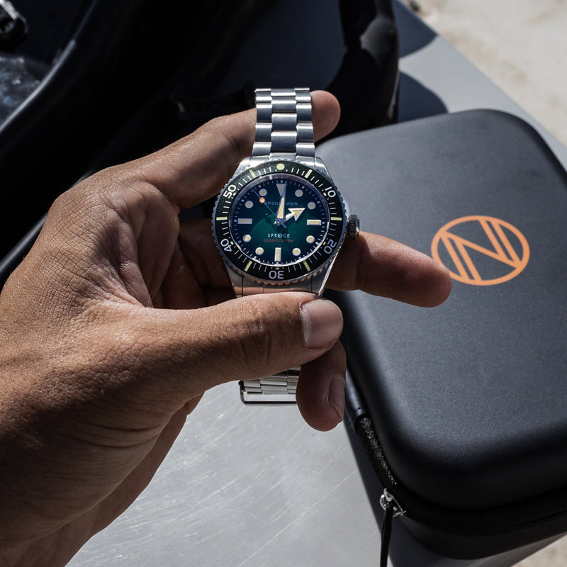 Spinnaker Spence 300 Automatic "Thin" Dive Watch with Sea Green Dial #SP-5097-44