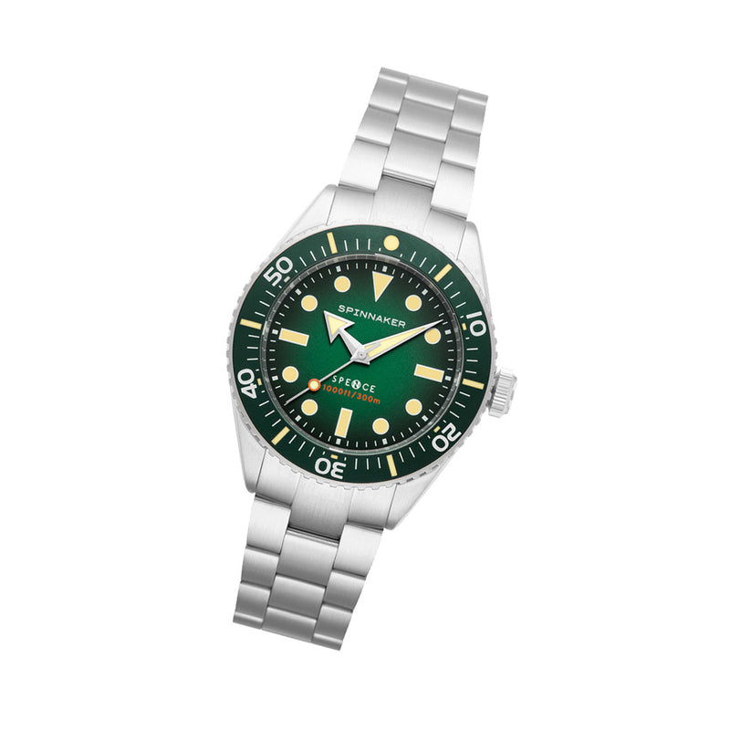 Spinnaker Spence 300 Automatic "Thin" Dive Watch with Sea Green Dial #SP-5097-44