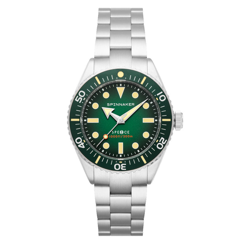 Spinnaker Spence 300 Automatic "Thin" Dive Watch with Sea Green Dial #SP-5097-44