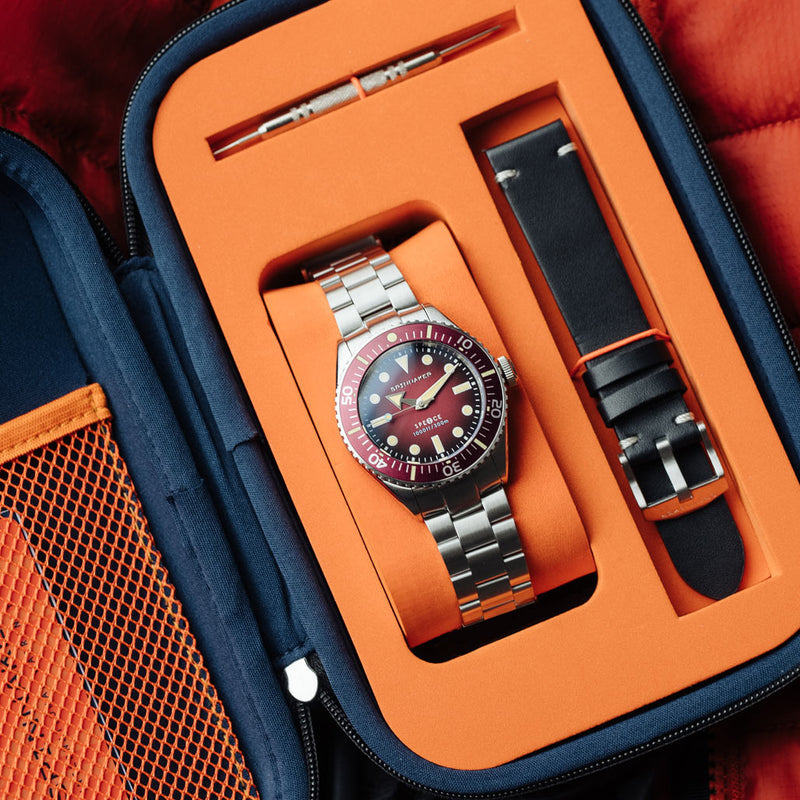 Spinnaker Spence 300 Automatic "Thin" Dive Watch with Crimson Red Dial #SP-5097-55