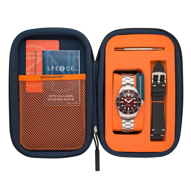 Spinnaker Spence 300 Automatic "Thin" Dive Watch with Crimson Red Dial #SP-5097-55