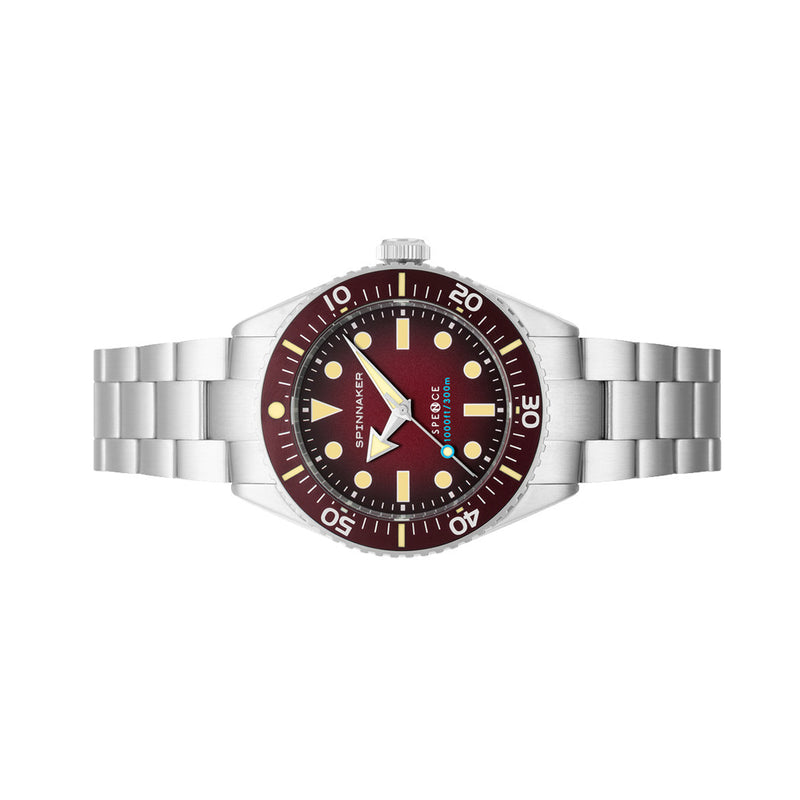 Spinnaker Spence 300 Automatic "Thin" Dive Watch with Crimson Red Dial #SP-5097-55