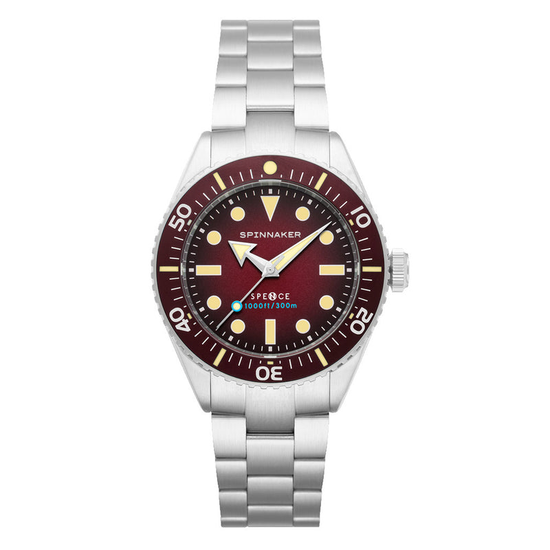 Spinnaker Spence 300 Automatic "Thin" Dive Watch with Crimson Red Dial #SP-5097-55