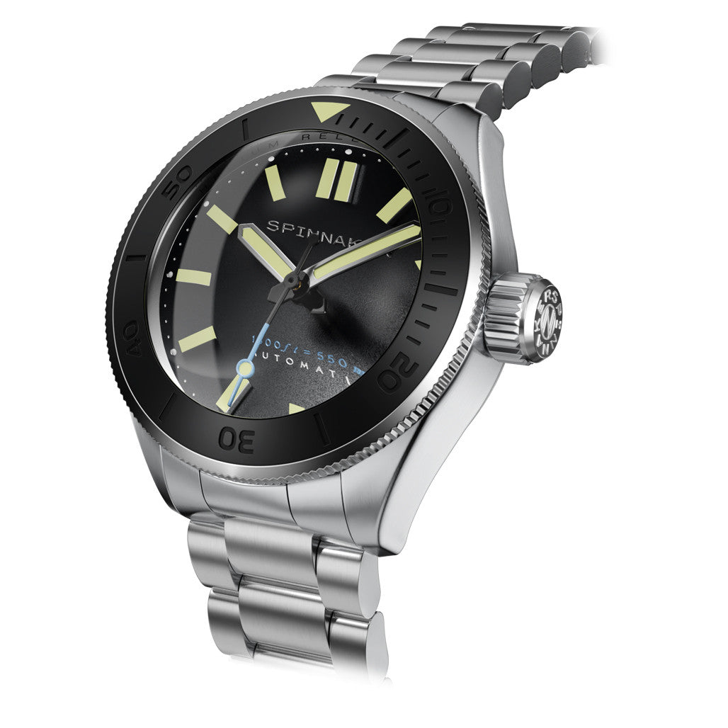Spinnaker Piccard Automatic Dive Watch with Volcano Black Dial #SP