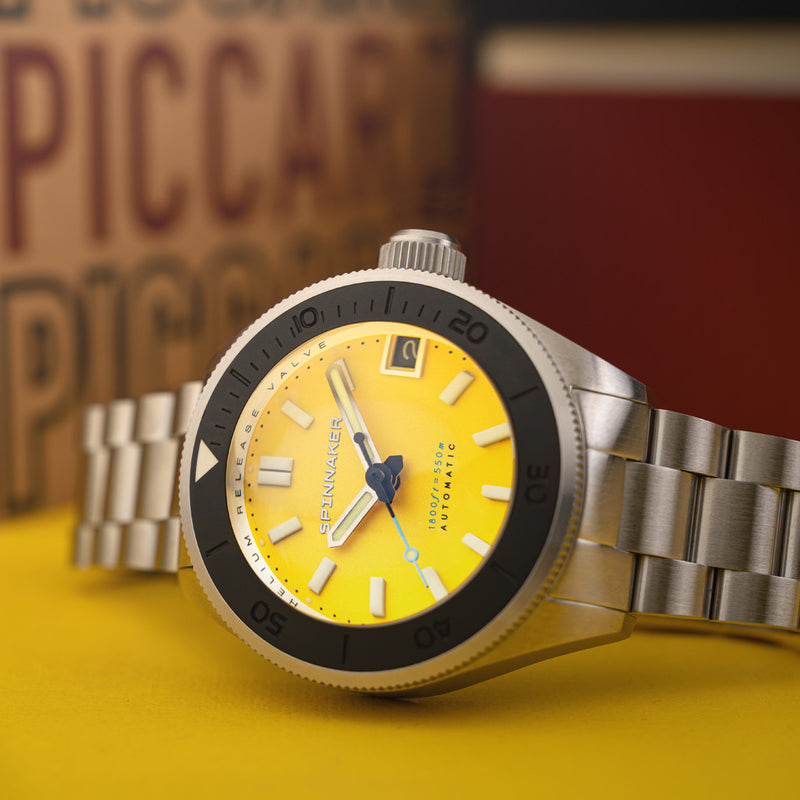 Spinnaker Piccard Automatic Dive Watch with Lemon Yellow Dial #SP-5098-44