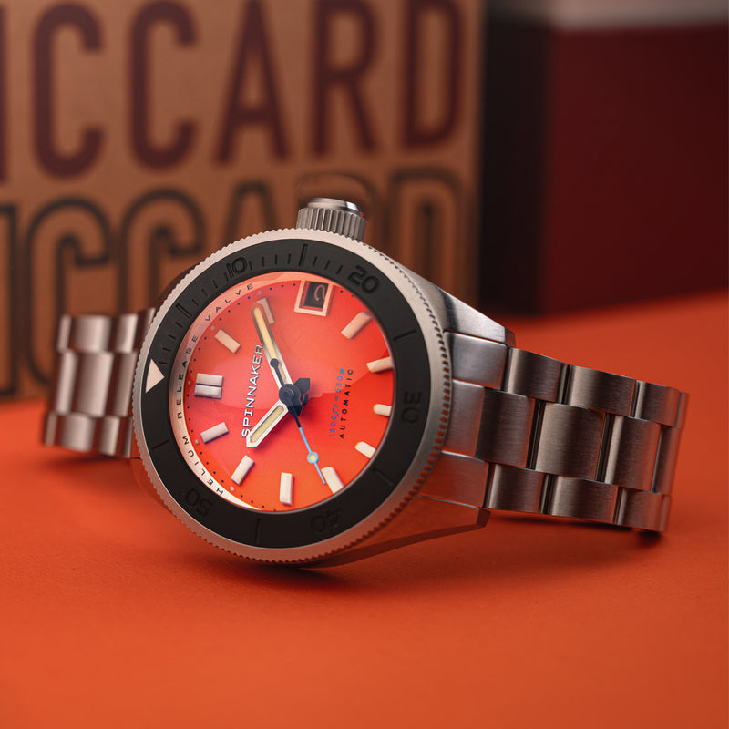 Spinnaker Piccard Automatic Dive Watch with Tangerine Orange Dial #SP-5098-99