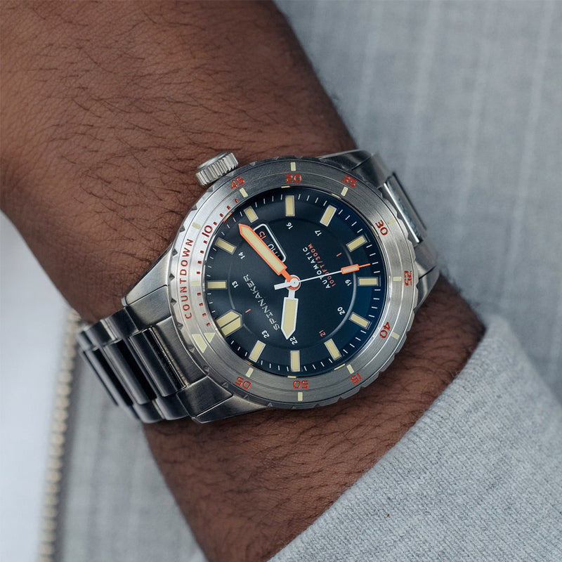 Spinnaker Hass Automatic Dive Watch with Sable Black Dial #SP-5099-11 wrist