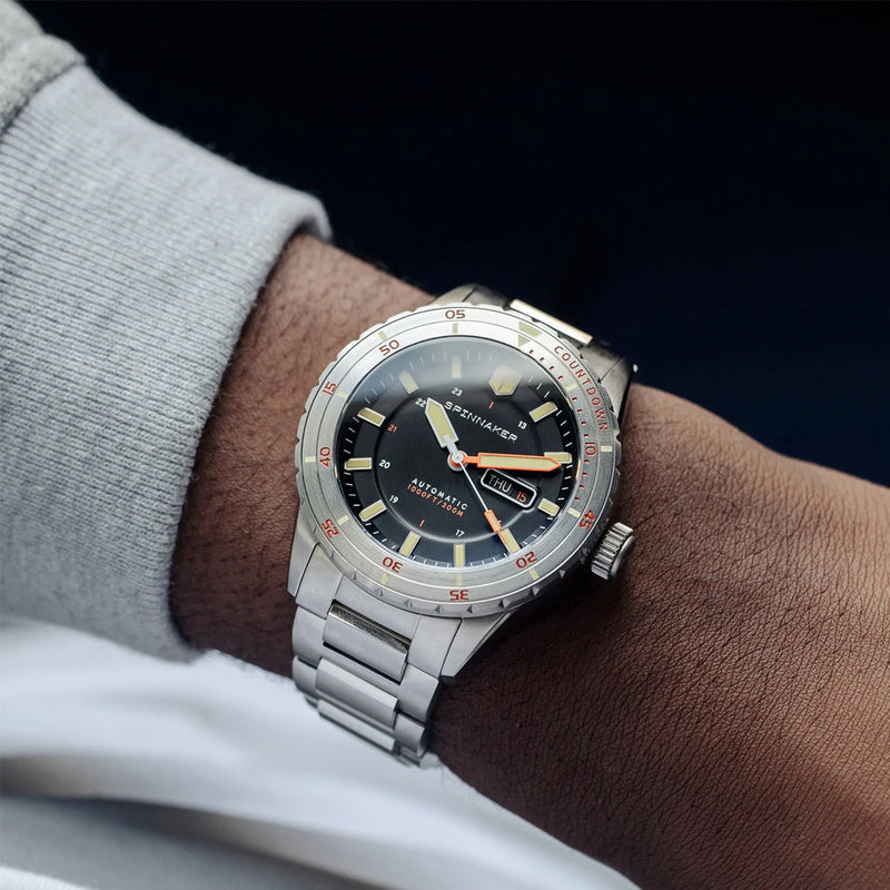 Spinnaker Hass Automatic Dive Watch with Sable Black Dial #SP-5099-11 wrist