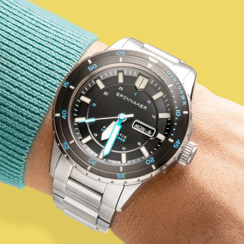 Spinnaker Hass Automatic Dive Watch with Pebble Black Dial #SP-5099-22 wrist