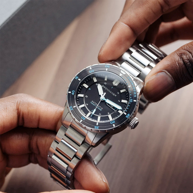 Spinnaker Hass Automatic Dive Watch with Pebble Black Dial #SP-5099-22 lifestyle